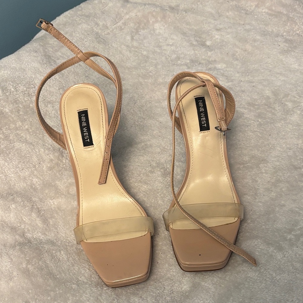 Nine West Beige Strappy Heels